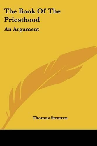 The Book of the Priesthood: An Argument