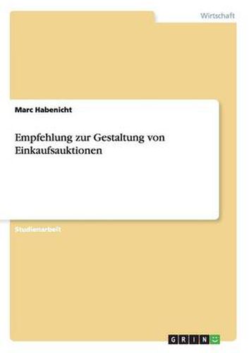 Cover image for Empfehlung zur Gestaltung von Einkaufsauktionen