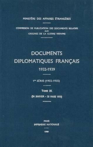 Cover image for Documents Diplomatiques Francais: 1935 - Tome I (16 Janvier - 23 Mars)