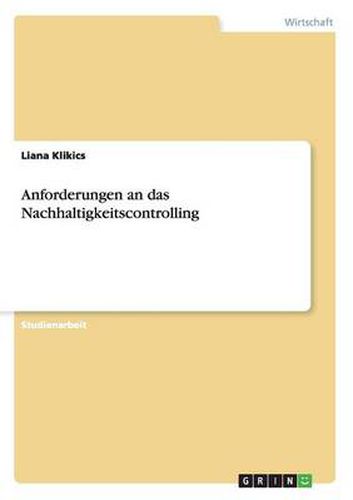 Cover image for Anforderungen an das Nachhaltigkeitscontrolling