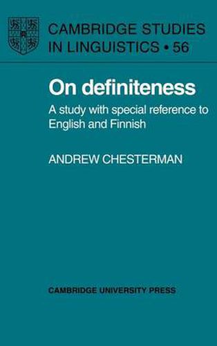 Cover image for On Definiteness: A Study with Special Reference to English and Finnish