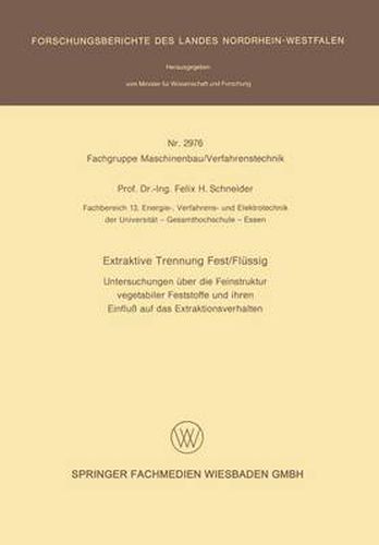 Cover image for Extraktive Trennung Fest/Flussig