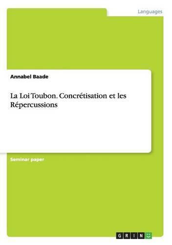 Cover image for La Loi Toubon.Concretisation et les Repercussions