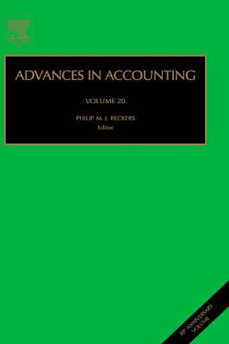 Cover image for Advances in Accounting