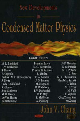 Cover image for New Developments in Condensed Matter Physics