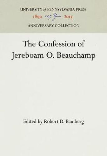 Cover image for The Confession of Jereboam O. Beauchamp