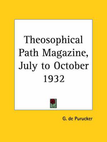 Cover image for Theosophical Path Magazine (July to October 1932)