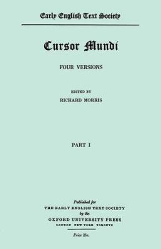 Cover image for Cursor Mundi I Text 11. 1-4954