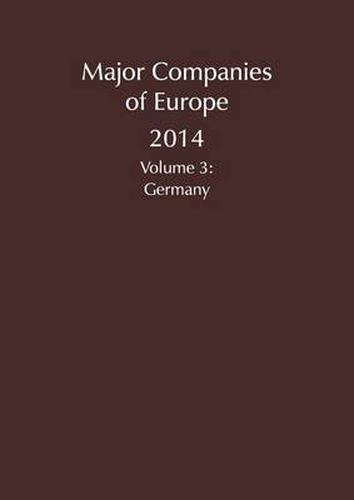 Cover image for Major Companies of Europe 2014: Germany