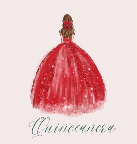 Cover image for Quinceanera Guest Book with red dress (hardback)