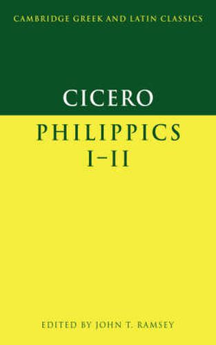 Cover image for Cicero: Philippics I-II