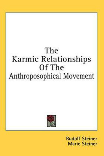 Cover image for The Karmic Relationships of the Anthroposophical Movement