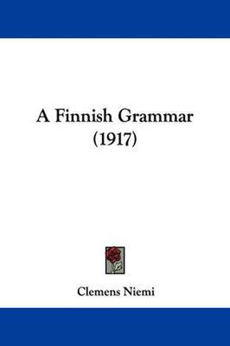 Cover image for A Finnish Grammar (1917)