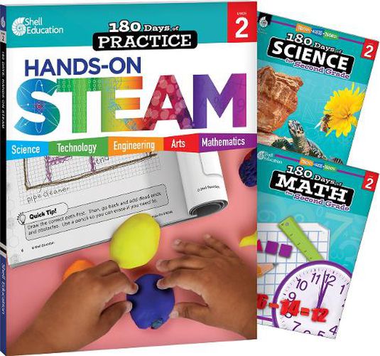 Cover image for 180 Days (TM): STEAM, Science, & Math Grade 2: 3-Book Set
