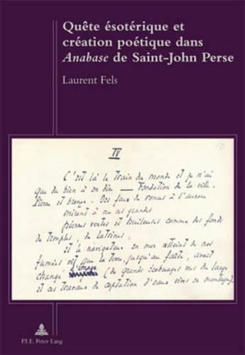 Cover image for Quete Esoterique Et Creation Poetique Dans  Anabase  de Saint-John Perse