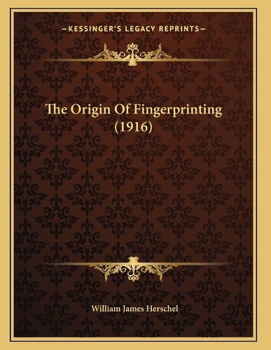 Cover image for The Origin of Fingerprinting (1916)