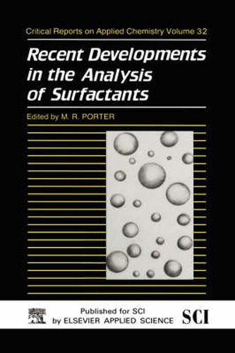 Cover image for Recent Developments in the Analysis of Surfactants