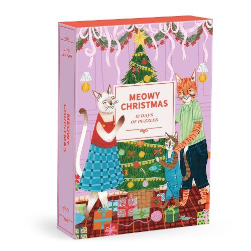 Cover image for Meowy Christmas 12 Days of Puzzles 500 Piece Countdown