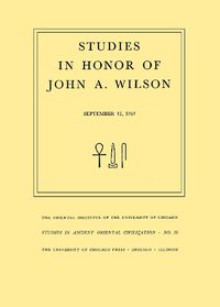 Cover image for Studies in Honor of John A. Wilson