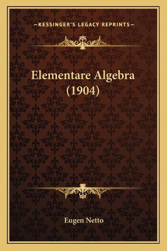 Cover image for Elementare Algebra (1904)