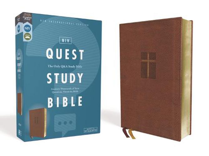 Cover image for NIV, Quest Study Bible, Leathersoft, Brown, Comfort Print: The Only Q and A Study Bible