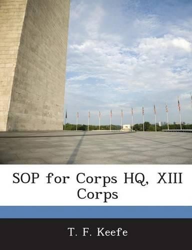 Cover image for Sop for Corps HQ, XIII Corps