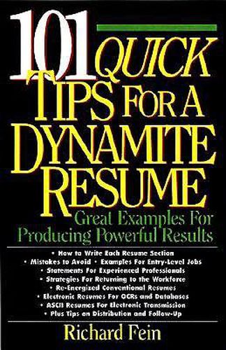 Cover image for 101 Quick Tips for a Dynamite Resume