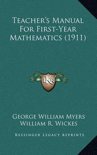 Teacher's Manual for First-Year Mathematics (1911)