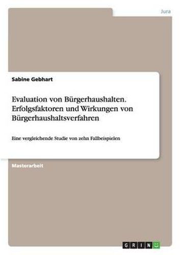 Cover image for Evaluation Von Burgerhaushalten. Erfolgsfaktoren Und Wirkungen Von Burgerhaushaltsverfahren