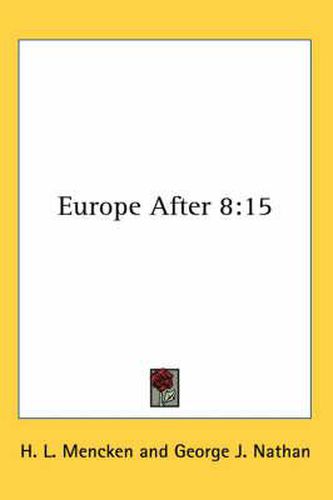 Cover image for Europe After 8: 15