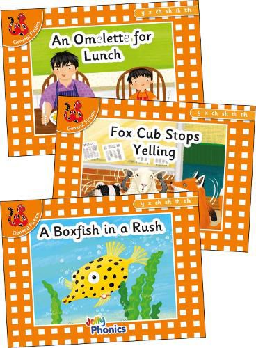 Cover image for Jolly Phonics Orange Level Readers Set 6: in Precursive Letters (British English edition)