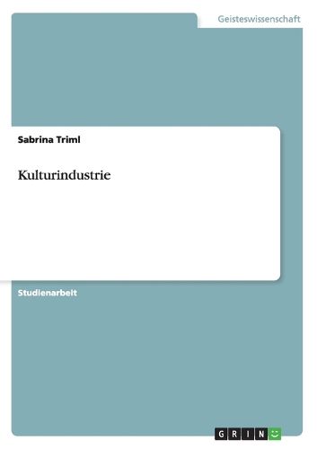 Cover image for Kulturindustrie