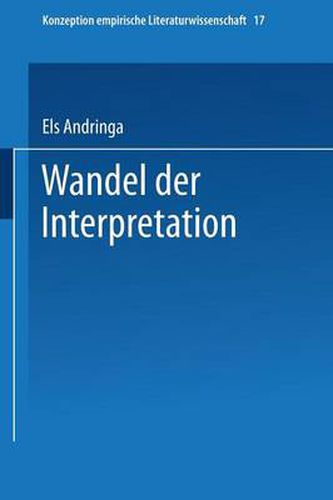 Cover image for Wandel Der Interpretation: Kafkas, VOR Dem Gesetz' Im Spiegel Der Literaturwissenschaft