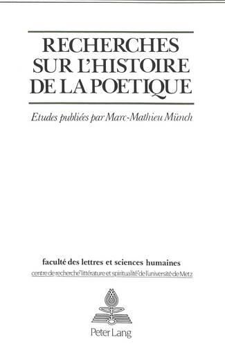 Cover image for Recherches Sur L'Histoire de La Poetique