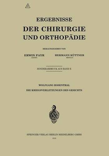 Cover image for Die Kriegsverletzungen Des Gesichts