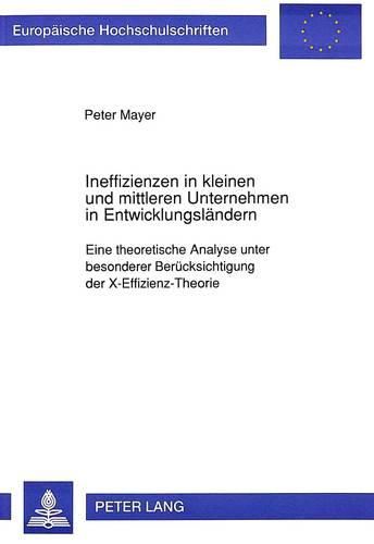 Ineffizienzen in Kleinen Und Mittleren Unternehmen in Entwicklungslaendern: Eine Theoretische Analyse Unter Besonderer Beruecksichtigung Der X-Effizienz-Theorie