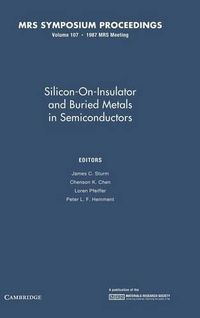 Cover image for Silicon-on-Insulator and Buried Metals in Semiconductors: Volume 107