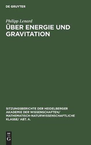 Cover image for UEber Energie Und Gravitation