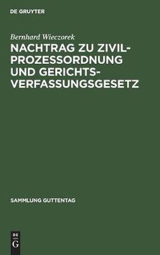 Cover image for Nachtrag Zu Zivilprozessordnung Und Gerichtsverfassungsgesetz