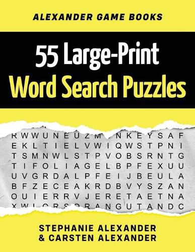 55 Large-Print Word Search Puzzles: Fun Brain Games for Adults and Kids