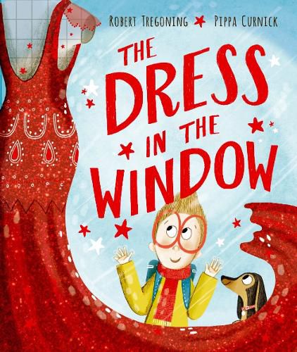 Cover image for The Dress in the Window - A joyful LGBTQ+ picture book about self-expression, identity and finding the courage to be yourself
