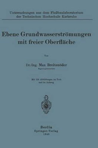 Cover image for Ebene Grundwasserstroemungen Mit Freier Oberflache