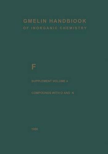 Cover image for F Fluorine: Compounds with Oxygen and Nitrogen