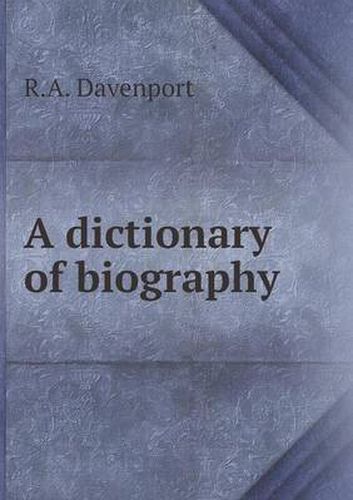 Cover image for A dictionary of biography