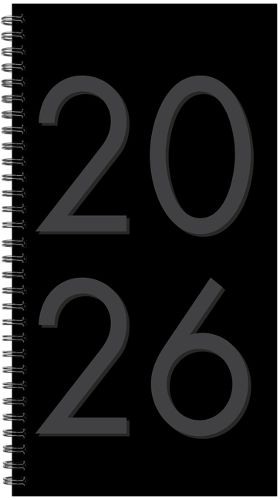 Cover image for Black 2026 3.5 X 6.5 Softcover Weekly Spiral