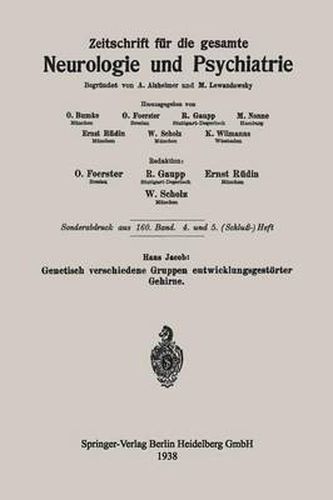 Cover image for Genetisch Verschiedene Gruppen Entwicklungsgestoerter Gehirne