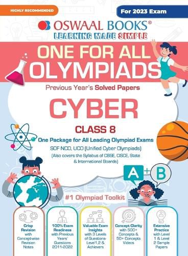 Cover image for Oswaal One For All Olympiad Previous Years' Solved Papers, Class-8 Cyber Book (For 2023 Exam)