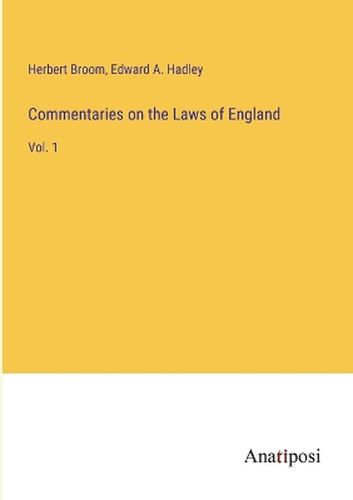 Cover image for Commentaries on the Laws of England