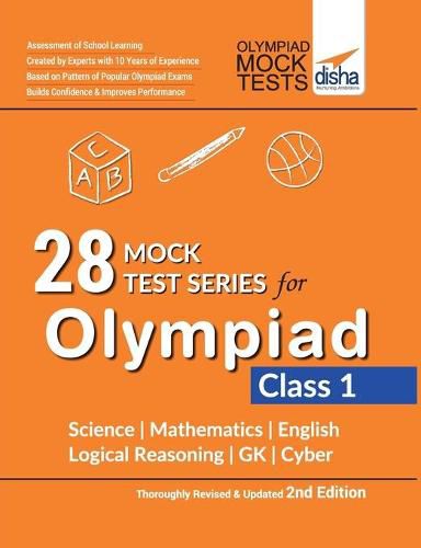 Cover image for 28 Mock Test Series for Olympiads Class 1 Science, Mathematics, English, Logical Reasoning, Gk & Cyber