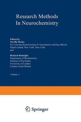 Cover image for Research Methods in Neurochemistry: Volume 1